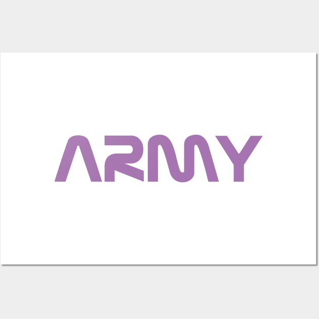 BTS ARMY nasa logo purple Wall Art by Oricca